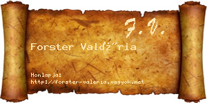 Forster Valéria névjegykártya