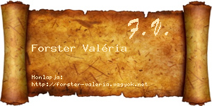 Forster Valéria névjegykártya
